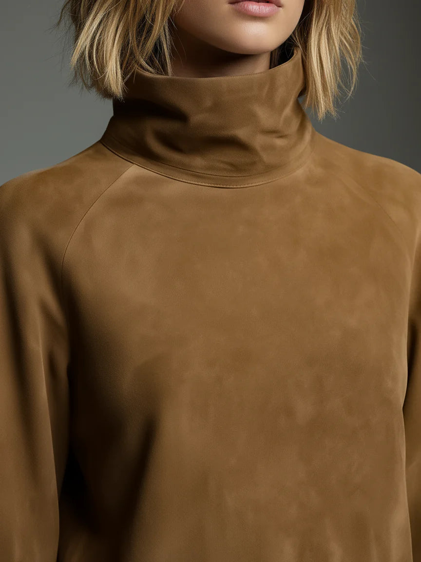 Acquista | Abito mini in suede morbido con collo alto