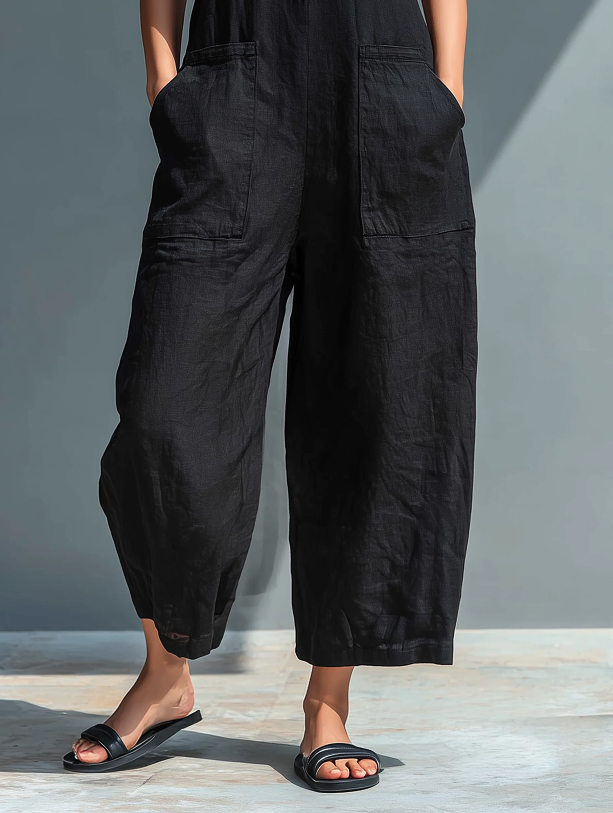 Harlow | Tuta in Cotone con Pantaloni Larghi e Bottoni