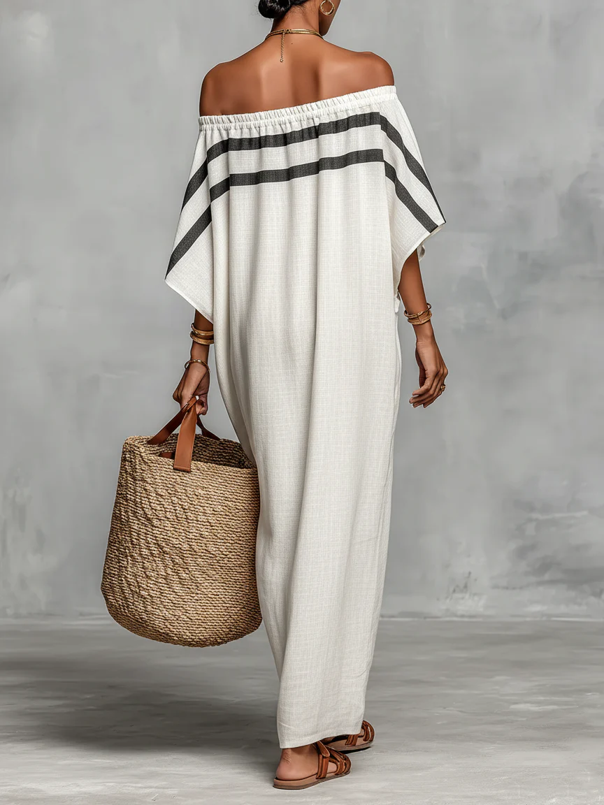 Avelineâ„¢ | Abito Maxi Off-Shoulder con Maniche a Pipistrello