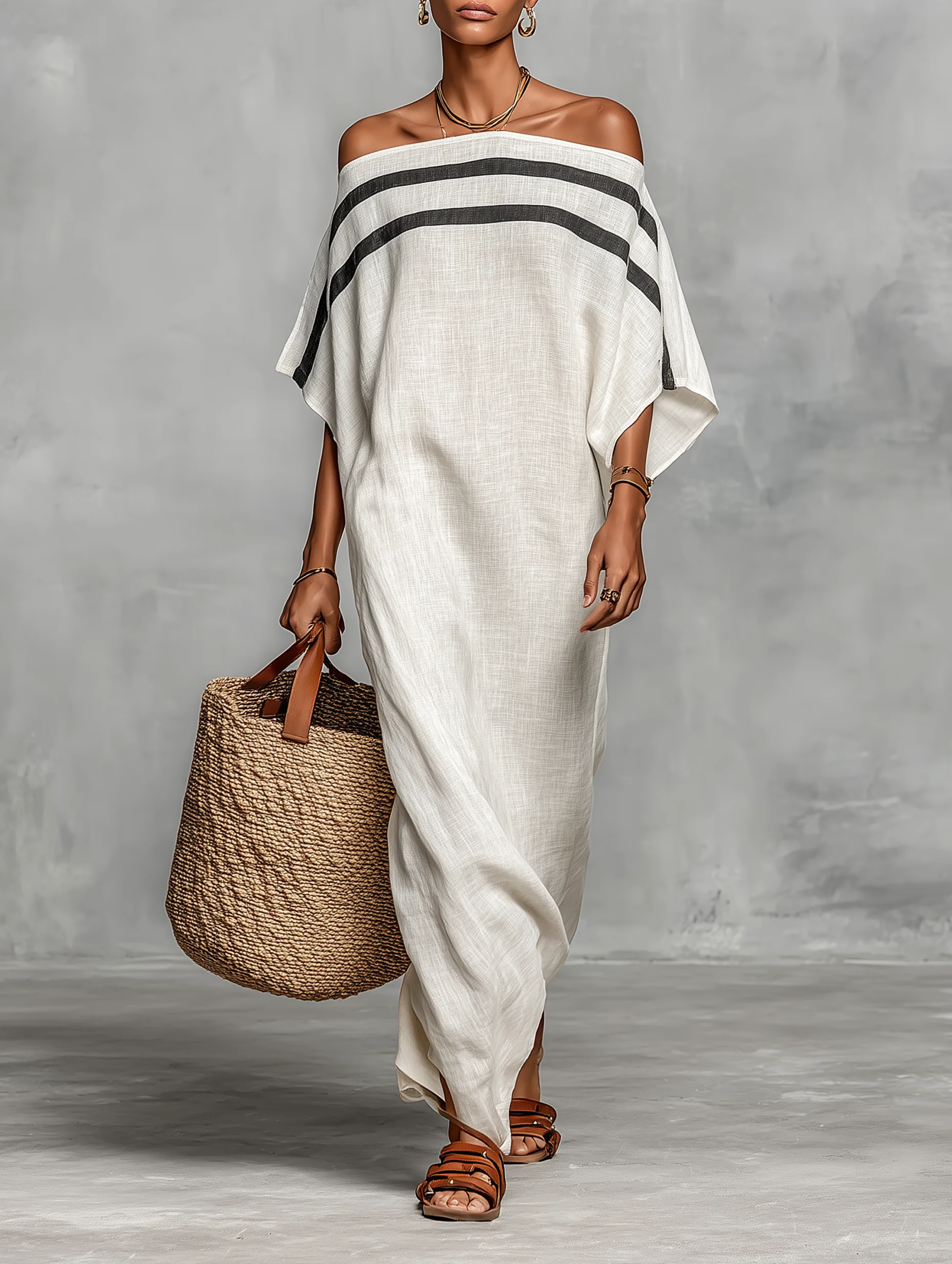 Avelineâ„¢ | Abito Maxi Off-Shoulder con Maniche a Pipistrello