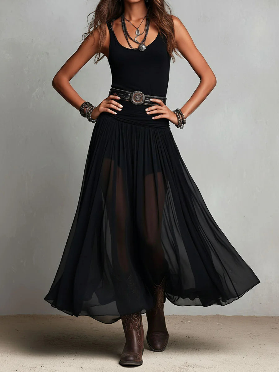 Set Top Nero e Gonna Maxi in Tulle — Lucia Toscana (3)
