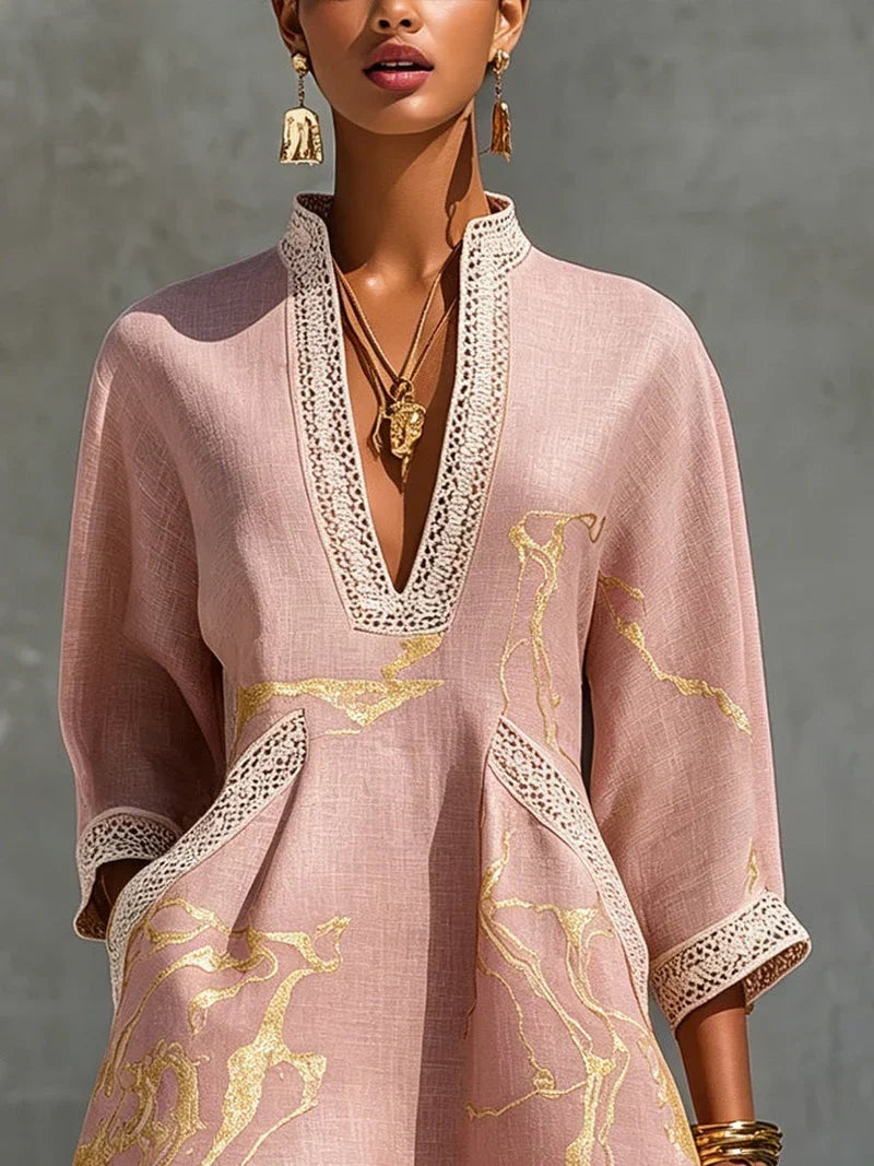 Aaliyah | Linen-Blend A-Line Mini Dress