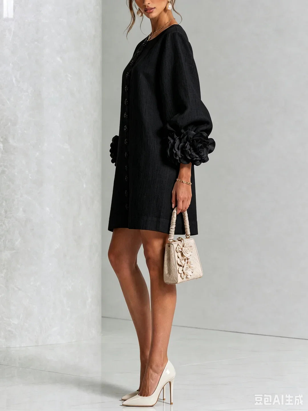 Maya | Mini Dress with Voluminous Sleeves