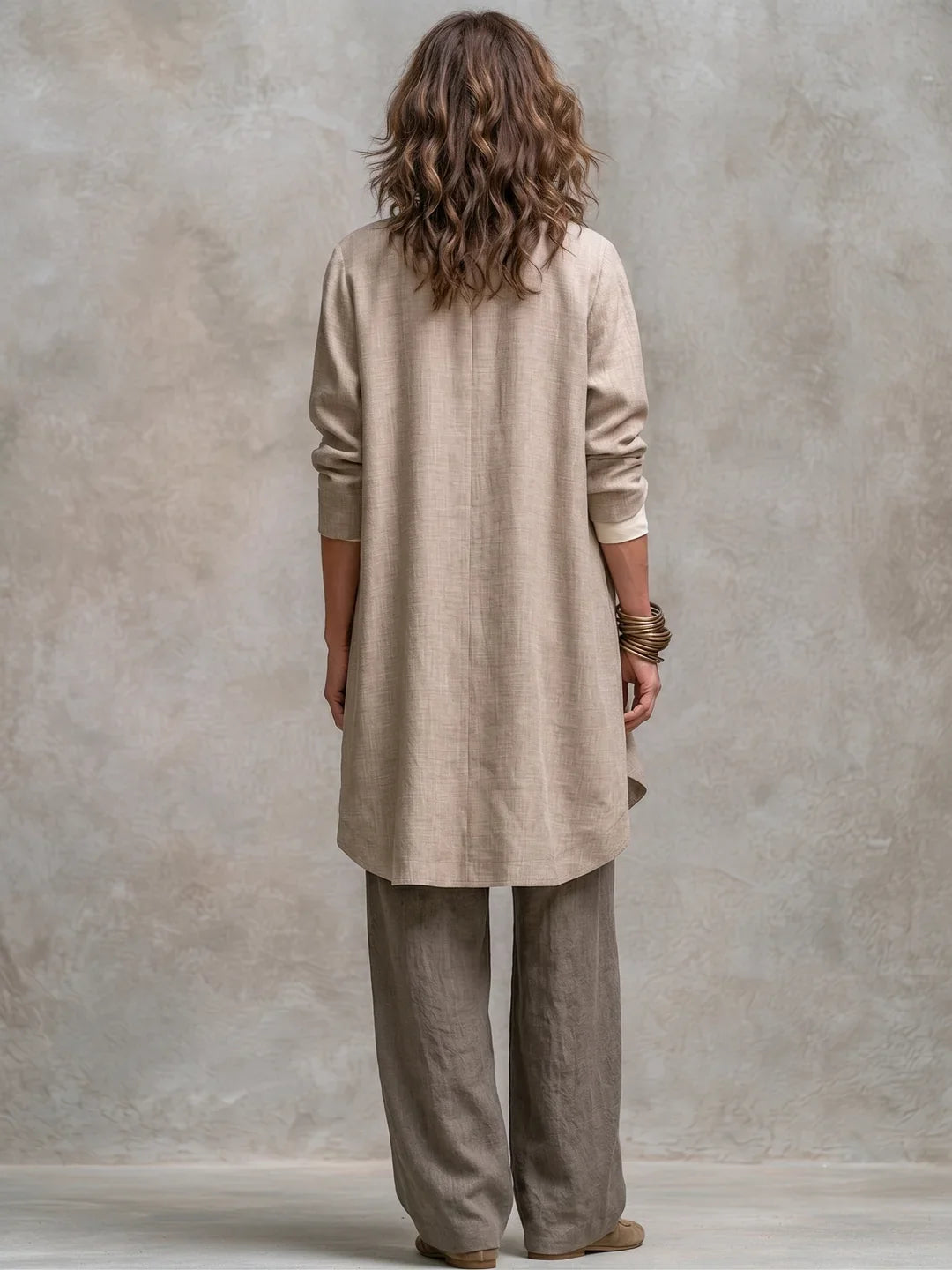 Costanza Set di Tre Pezzi con Pantaloni Palazzo