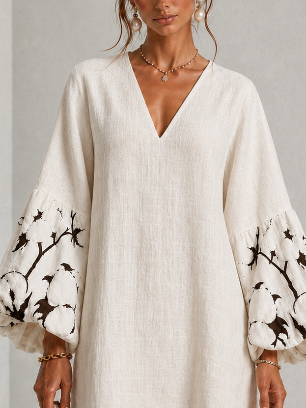 Waverly | Vestito Mini a Maniche Puff con Stampa Floreale
