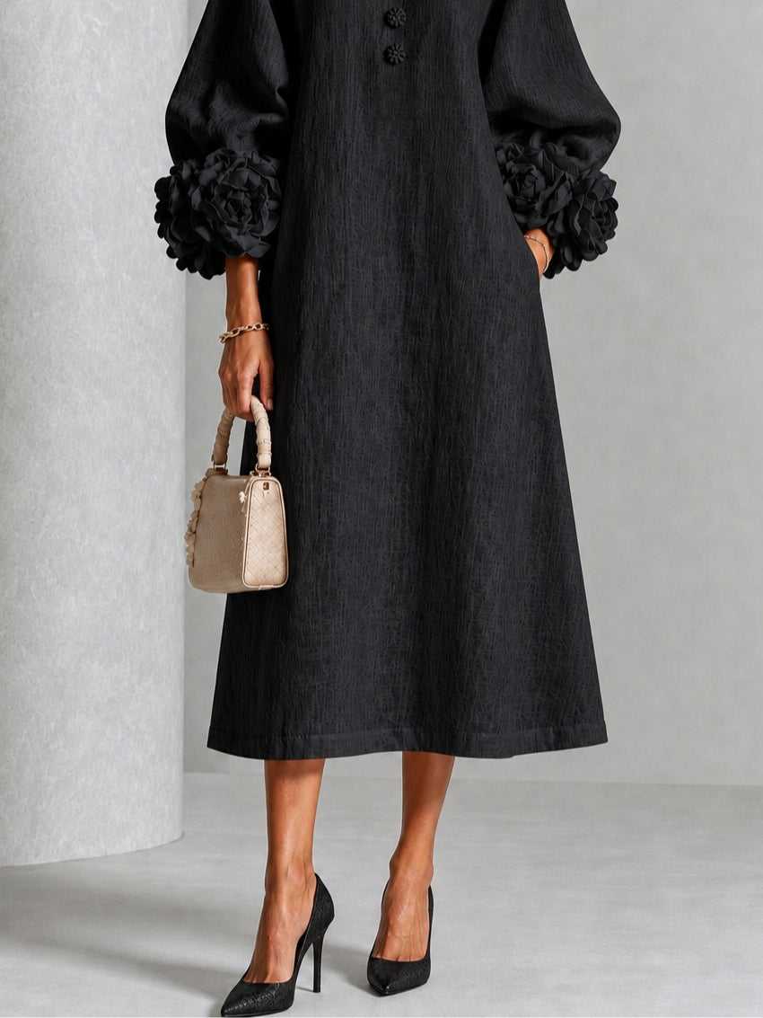 Adriana | Abito Midi con Maniche Floreali