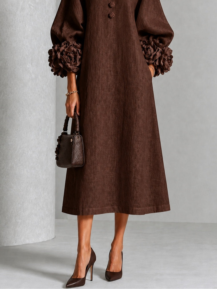 Beverly | Vestito Midi con Maniche a Rosetta