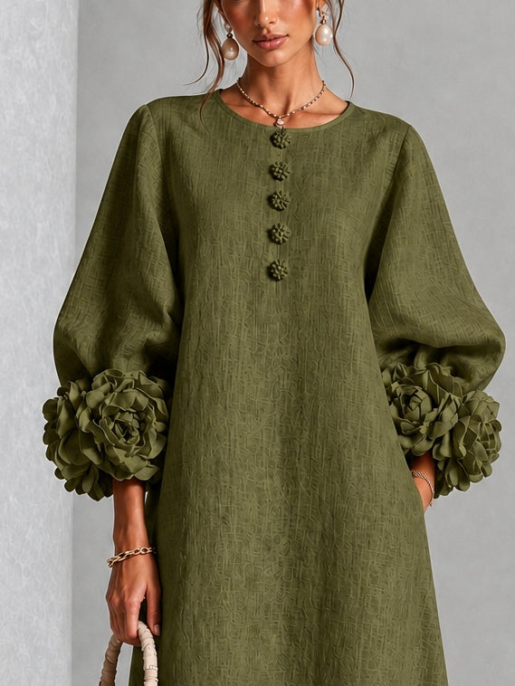 Wilhelmina | Abito Midi con Maniche a Fiori