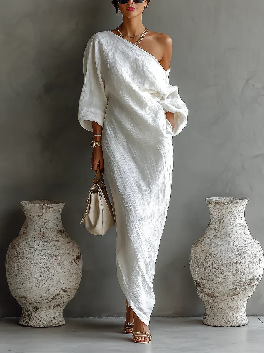 Alondra Vestito Elegante con Design Asimmetrico