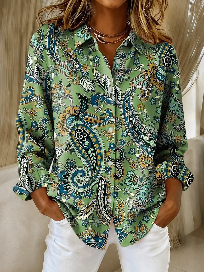 Katarina™ | Blusa con bottone e stampa paisley