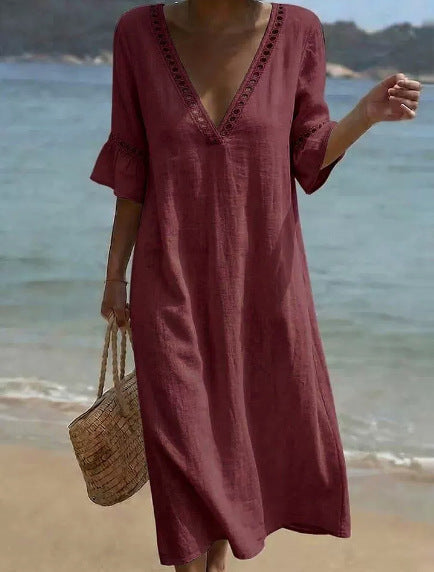 ELARA | Abito Maxi Arioso Comfort Flattering Stile Marittimo