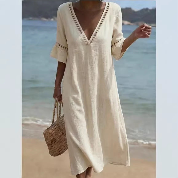ELARA | Abito Maxi Arioso Comfort Flattering Stile Marittimo