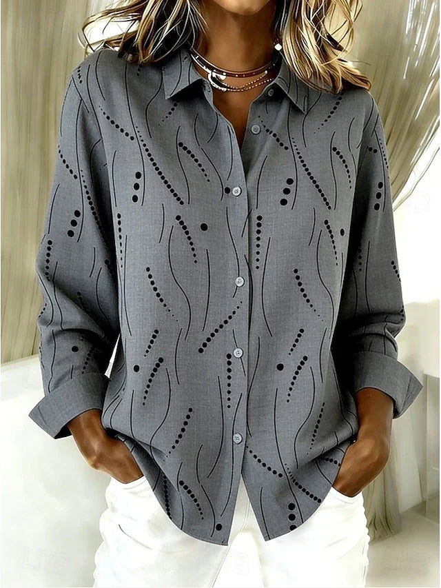 Pernella™ | Blusa Casual con Motivo a Linee Punteggiate