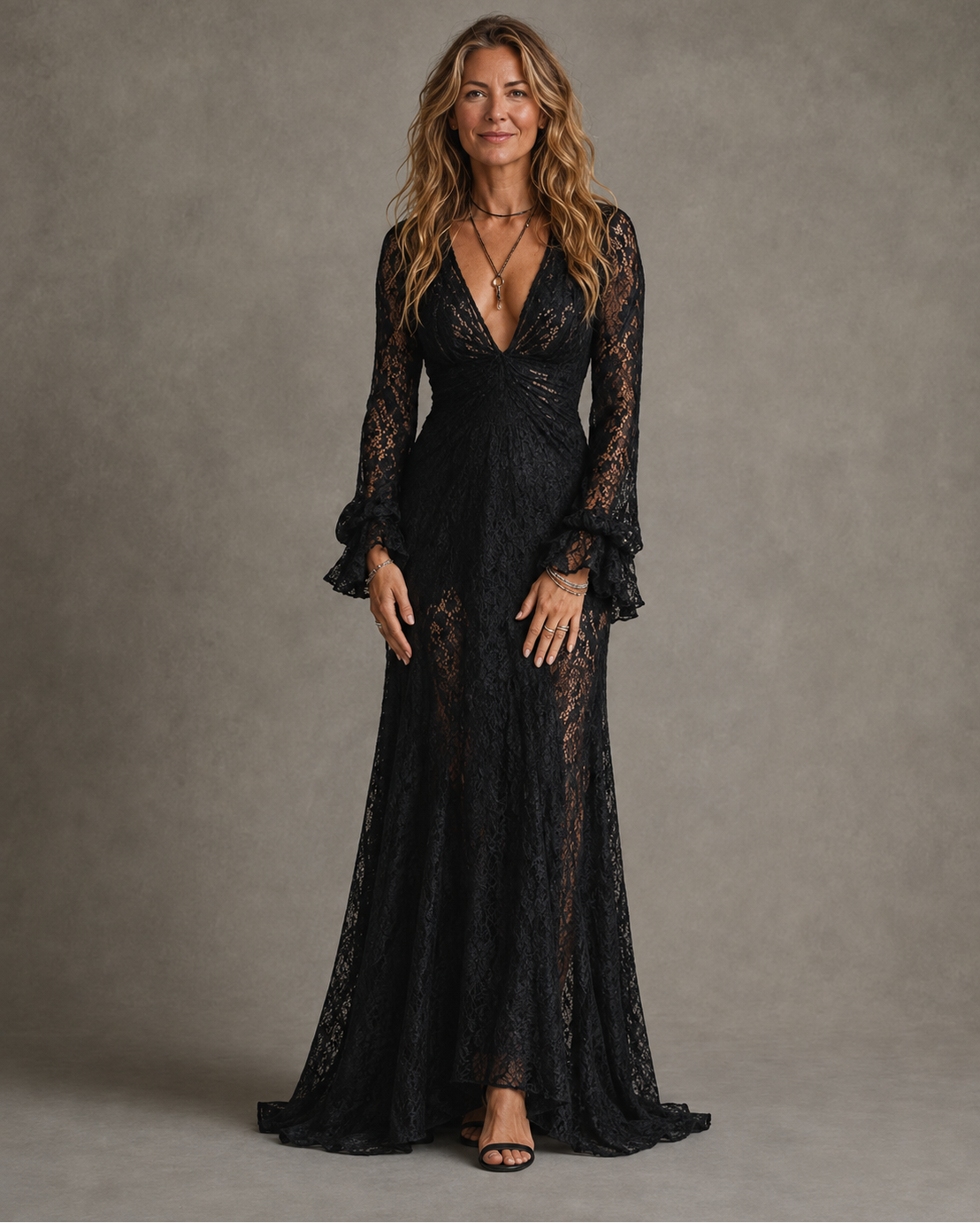 Charlotte | Abito Maxi con Scollatura a V Profonda per Donne