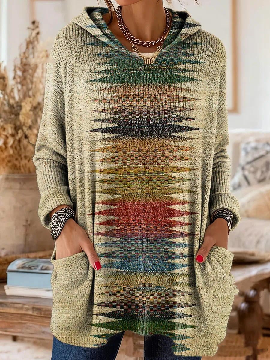 Lizzy | Tunica con Cappuccio a Stampa Retro