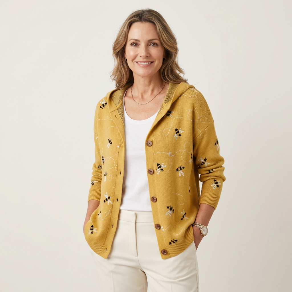 Naliane | Cardigan con stampa astratta e bottoni frontali