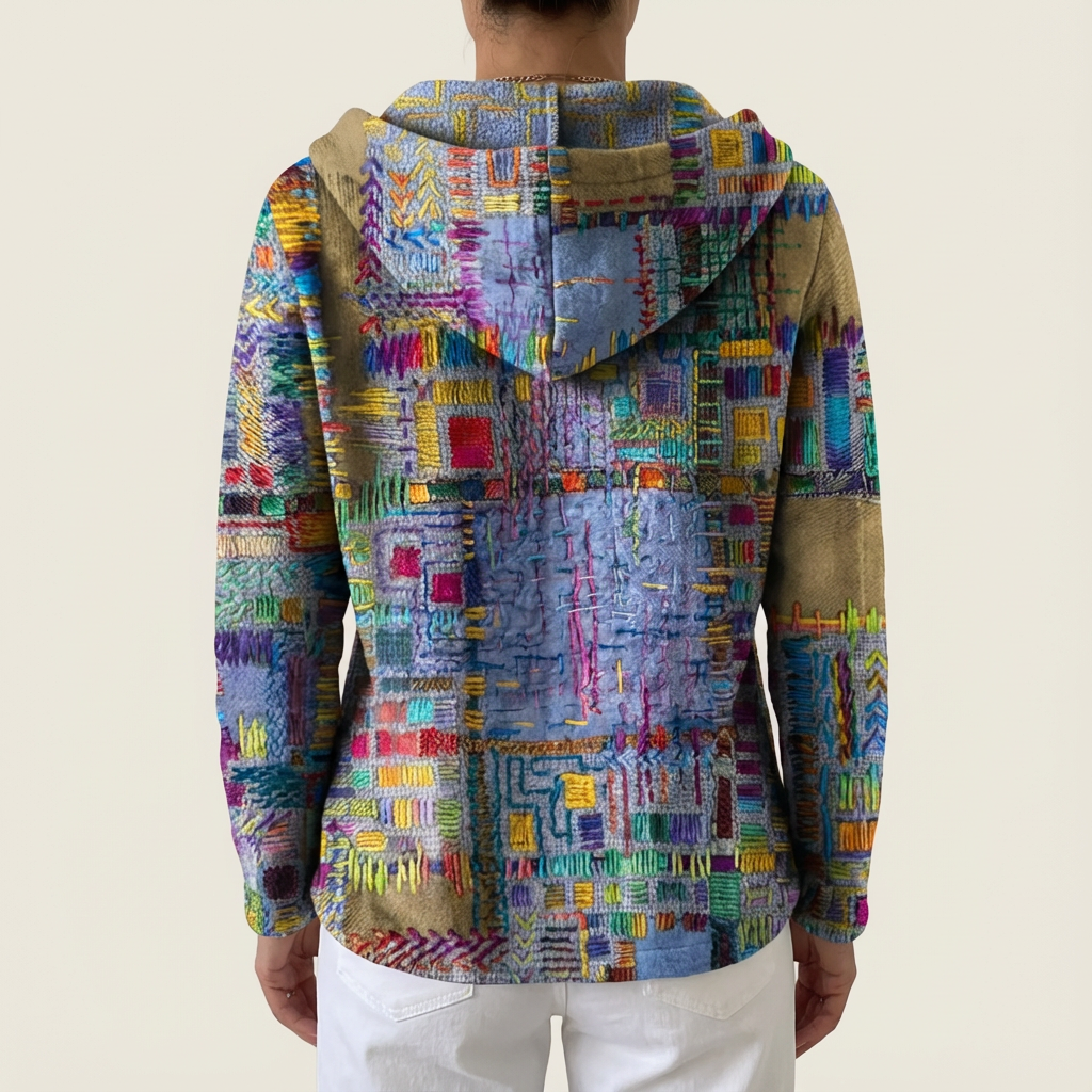 Naliane | Cardigan con stampa astratta e bottoni frontali