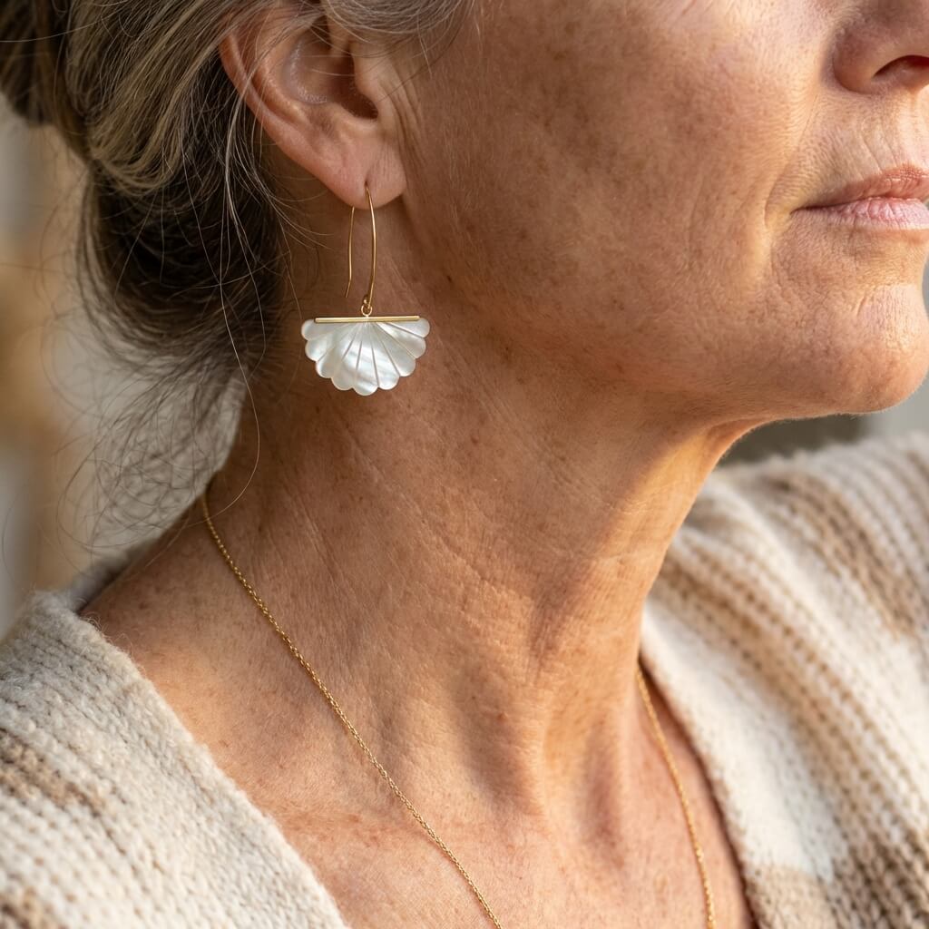 Orecchini da Sposa Artistici in Perle Fatte di Vetro Stile Vintage Boho