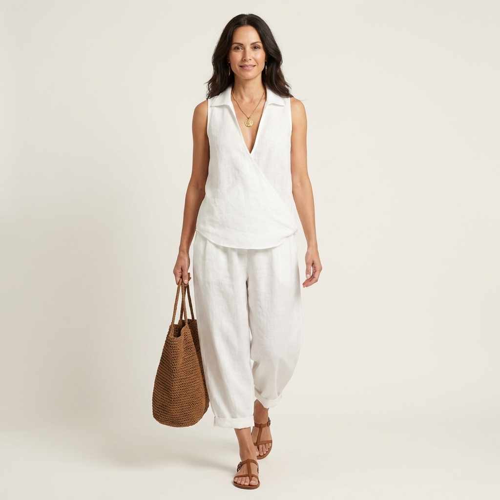 Twiila | Set Top Incrociato e Pantaloni Ampi
