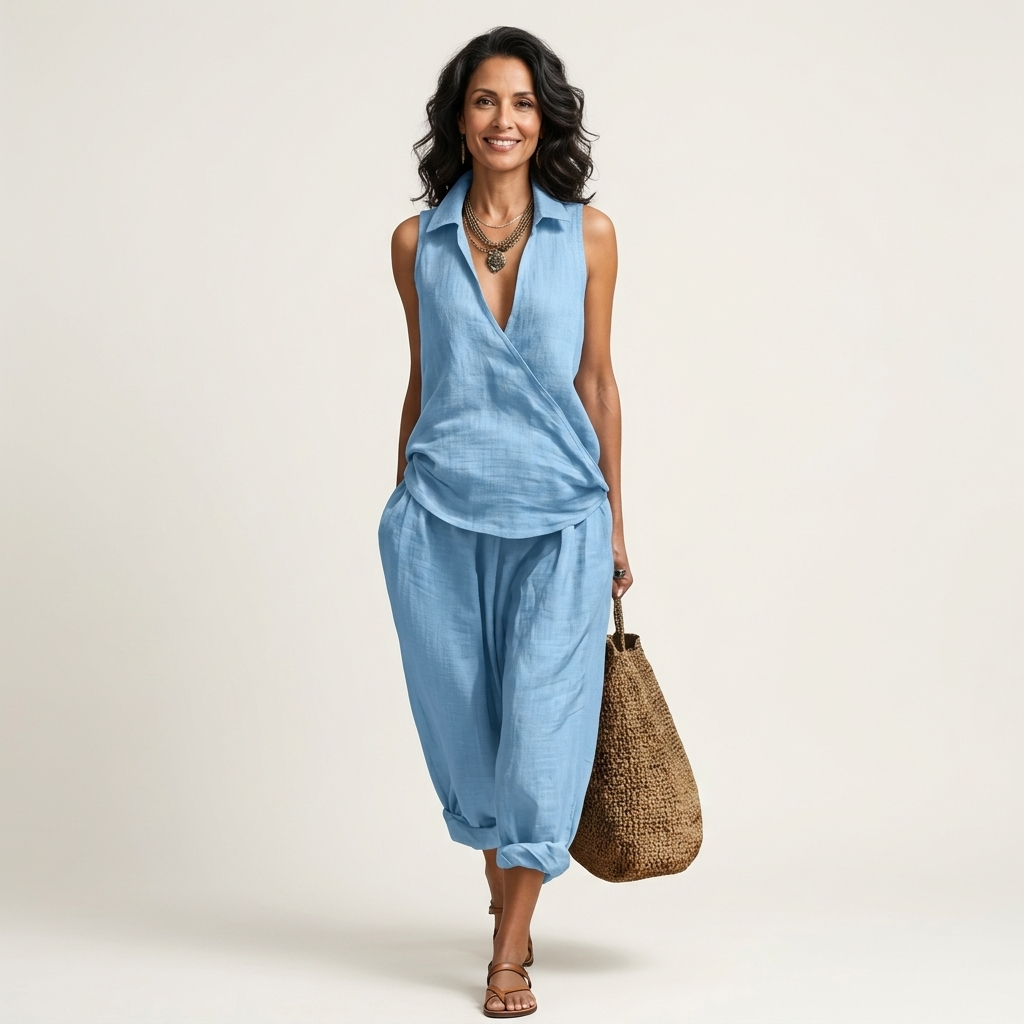 Twiila | Set Top Incrociato e Pantaloni Ampi