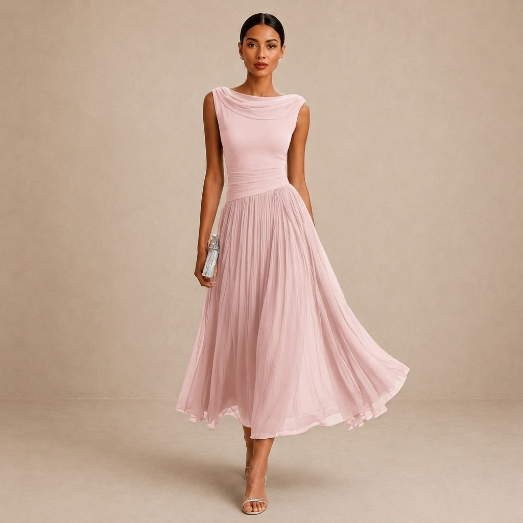 Natalia | Abito Midi Plissettato – Lucia Toscana