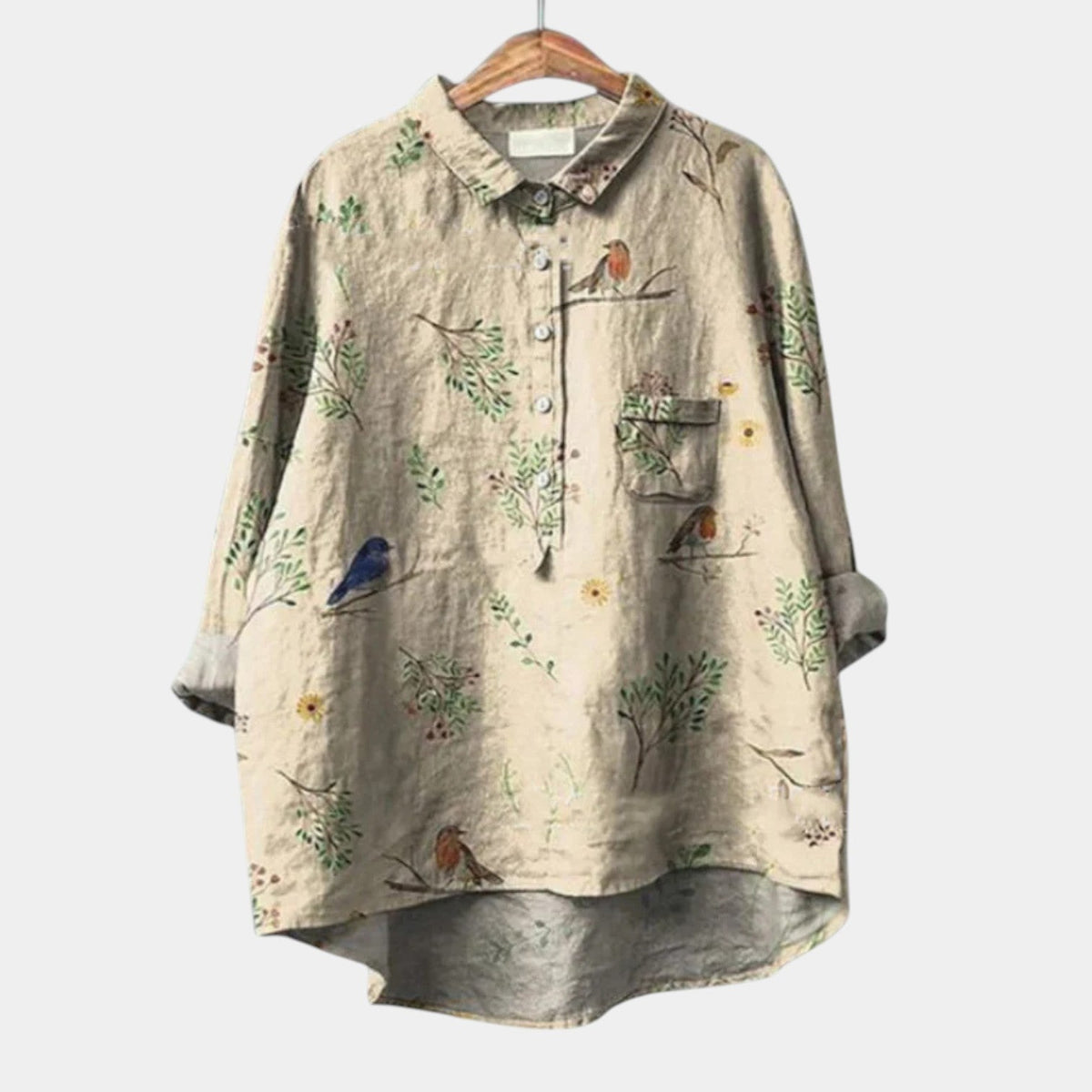 Ursula | Blusa con Uccelli e Rametti