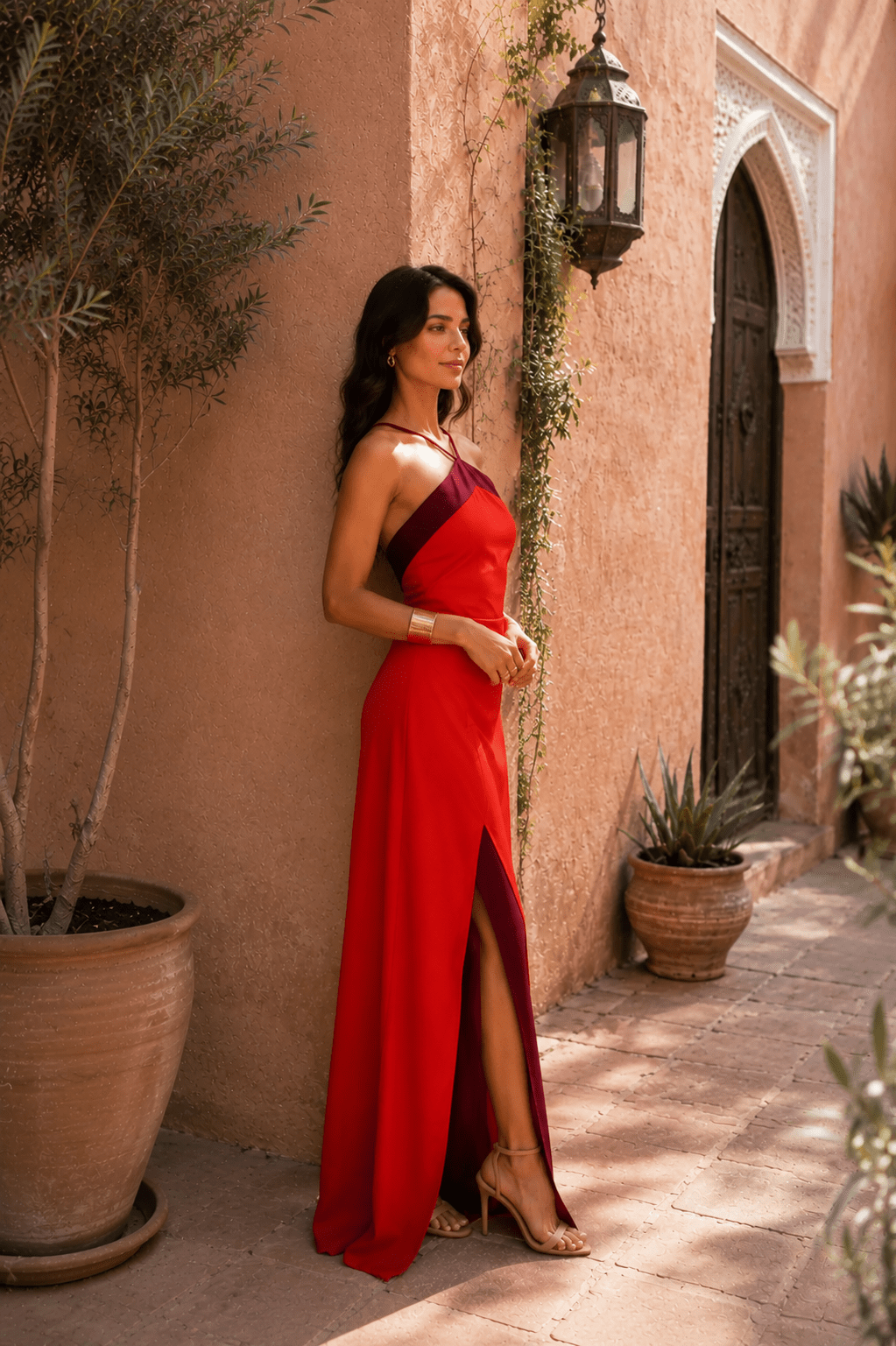 Elisa™ | Abito Lungo con Scollo a Halter e Spacco