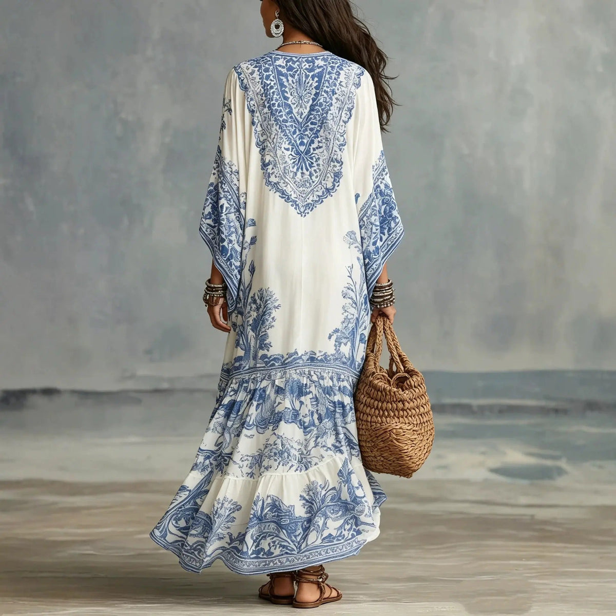 Alba Vestito Bohemio Maxi Etnico