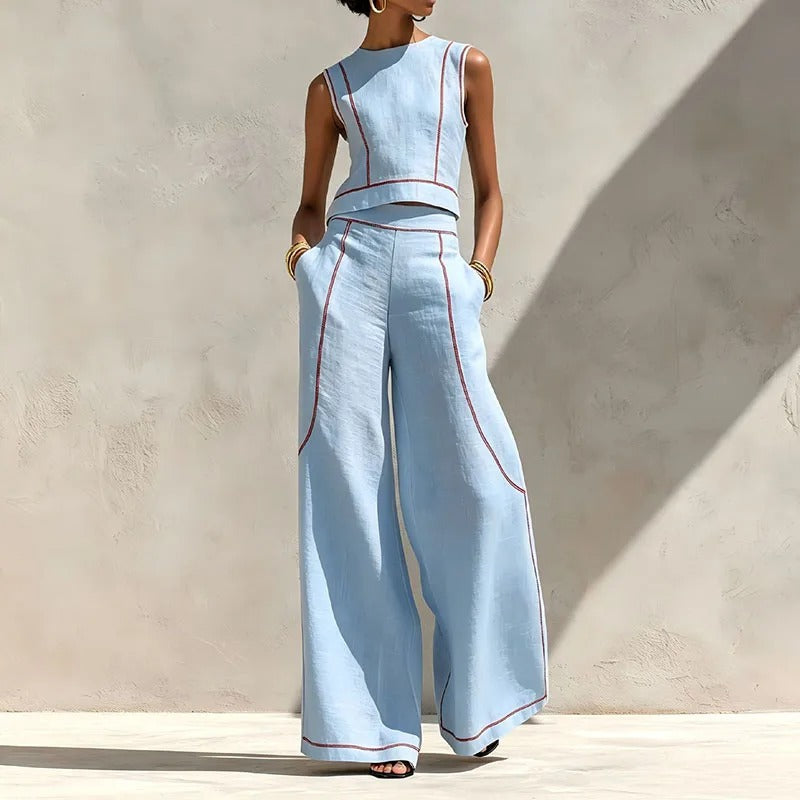 Maya | Two-Piece Set with Wide-Leg Palazzo Pants