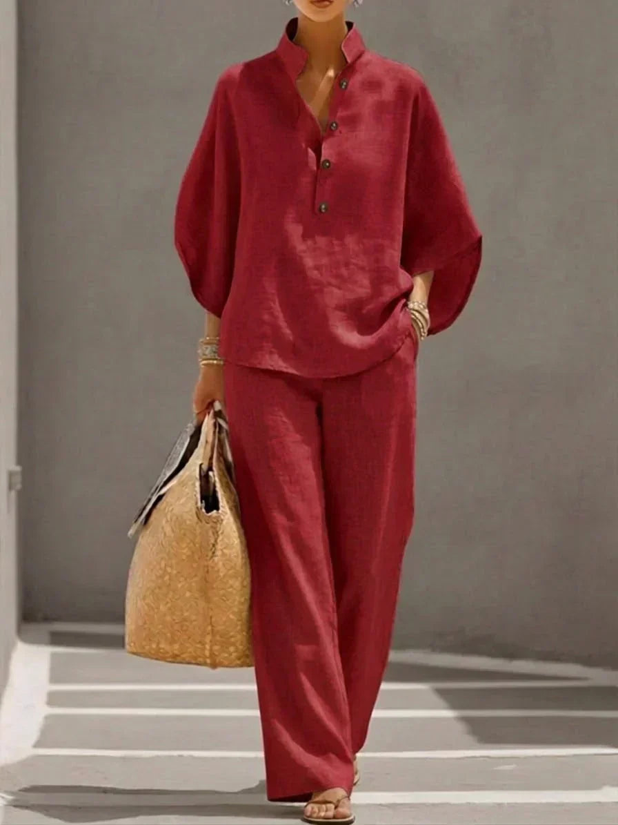 Maribel | Set con Maniche A Campana e Pantaloni Larghi