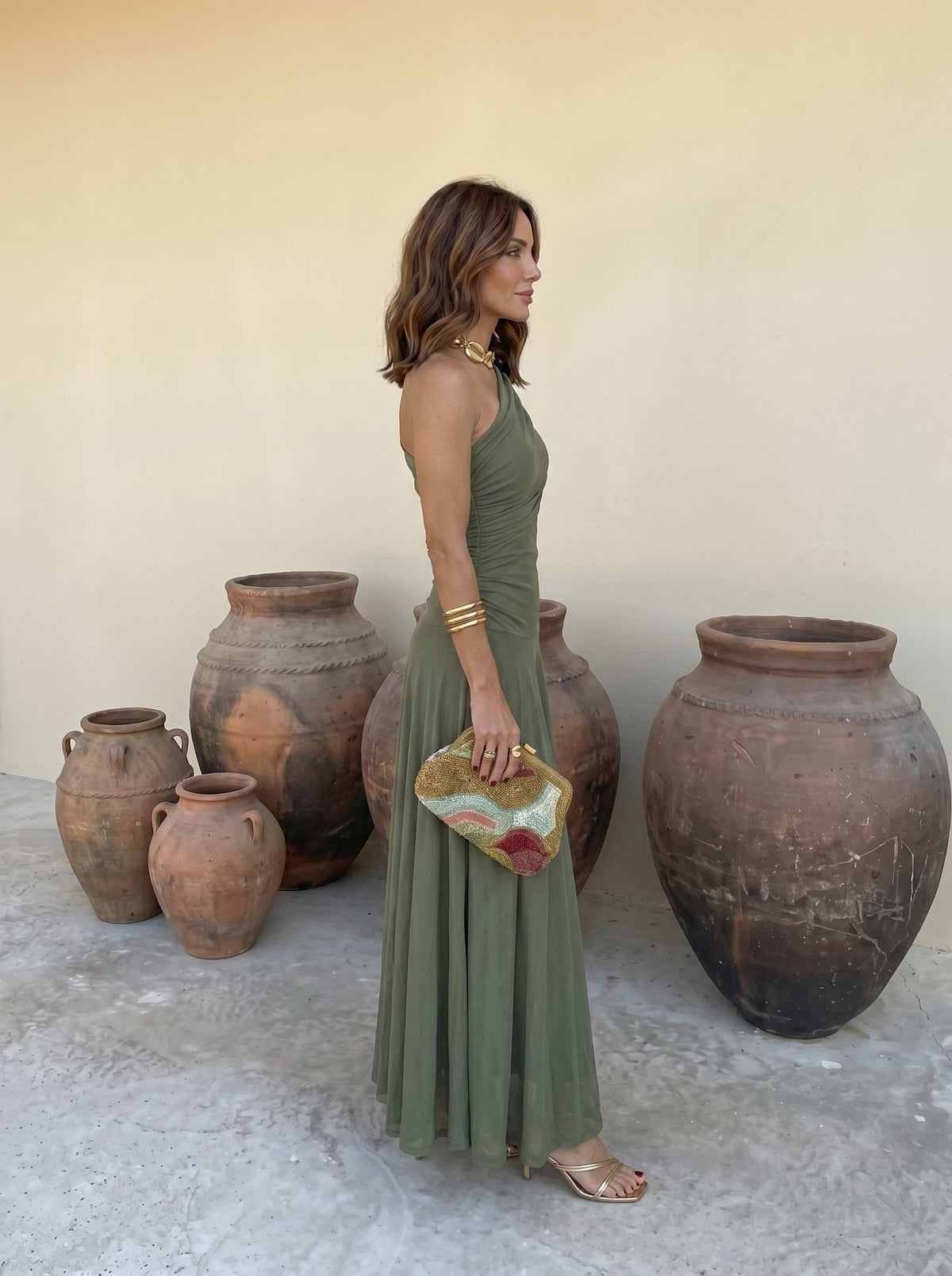 Toledo Verde | Abito Lungo con Spalle Scoperte