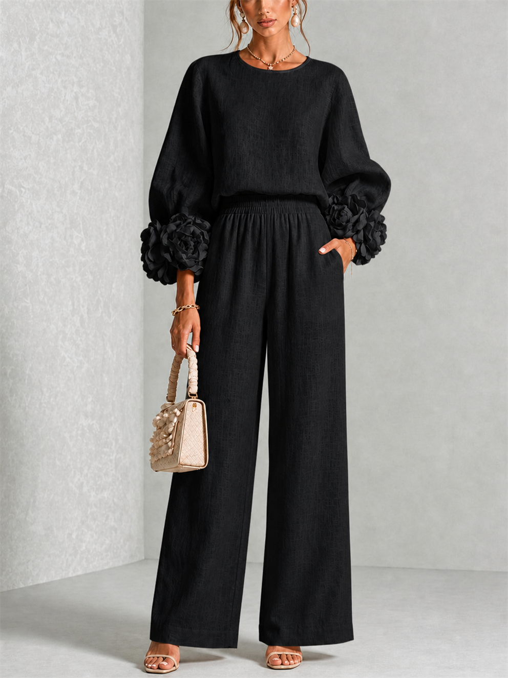 Carys | Set Due Pezzi con Cuffie Floreali
