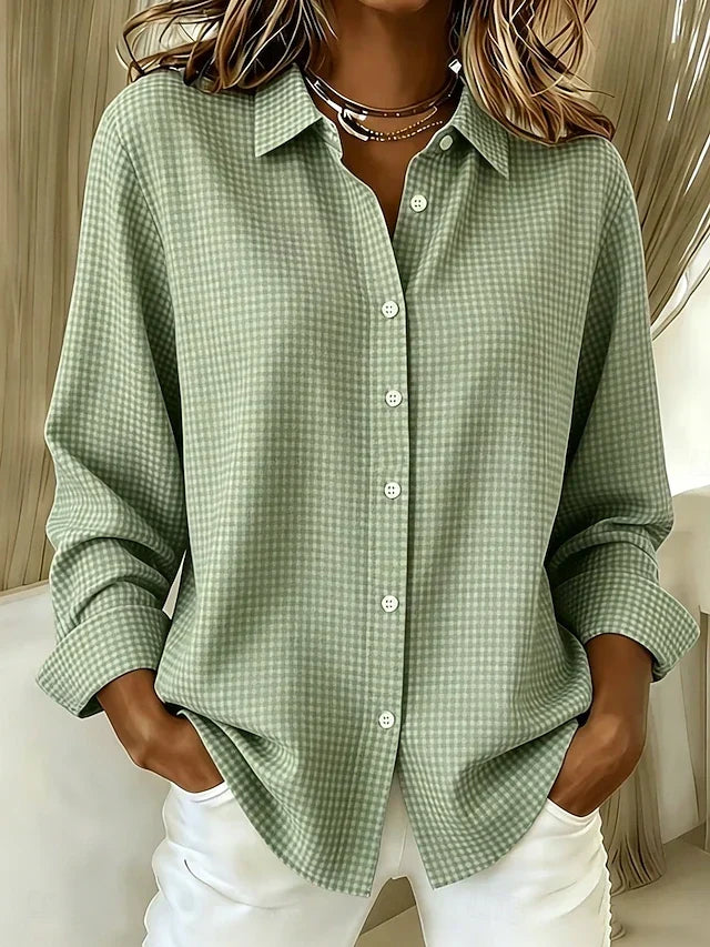 Hillrose™ | Blusa a Bottoni in Gingham Relaxed