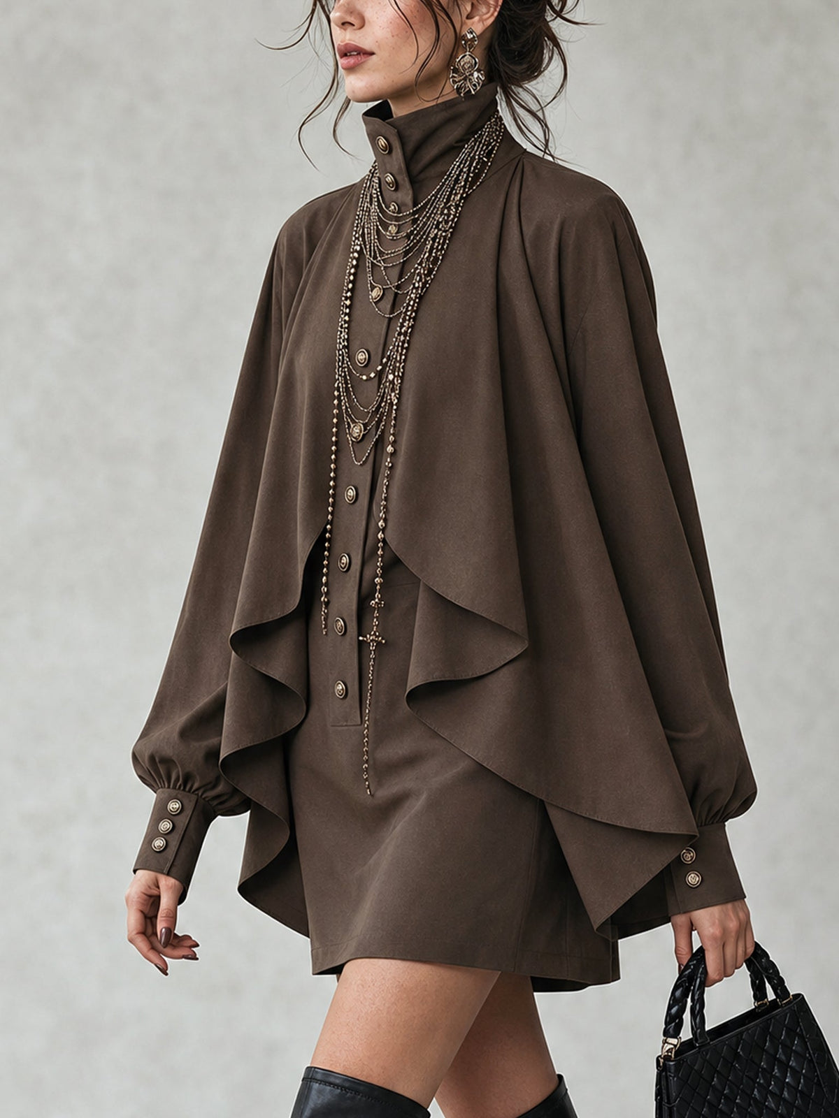 Ophelia | Mini Abito con Cappuccio Alto