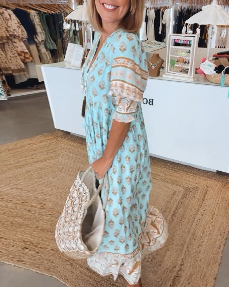 Mana | Abito Floreale Chic con Scollatura a V