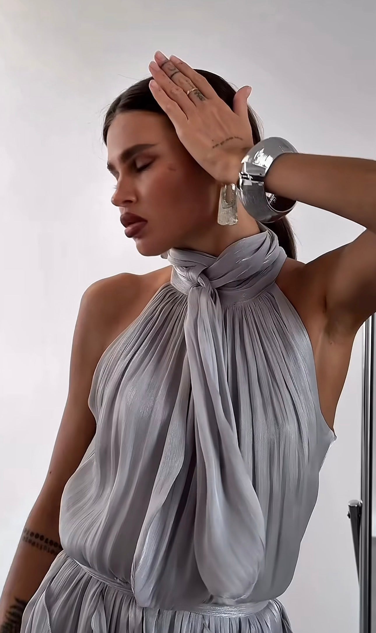 Harper | Open-Back Layered Ruffle Maxi Dress