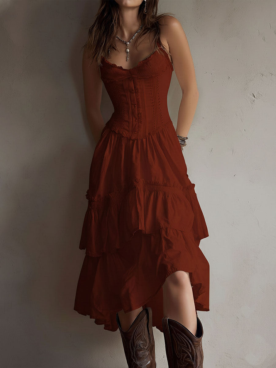 Dalia | Abito Midi con Corpetto a Stecche – Lucia Toscana