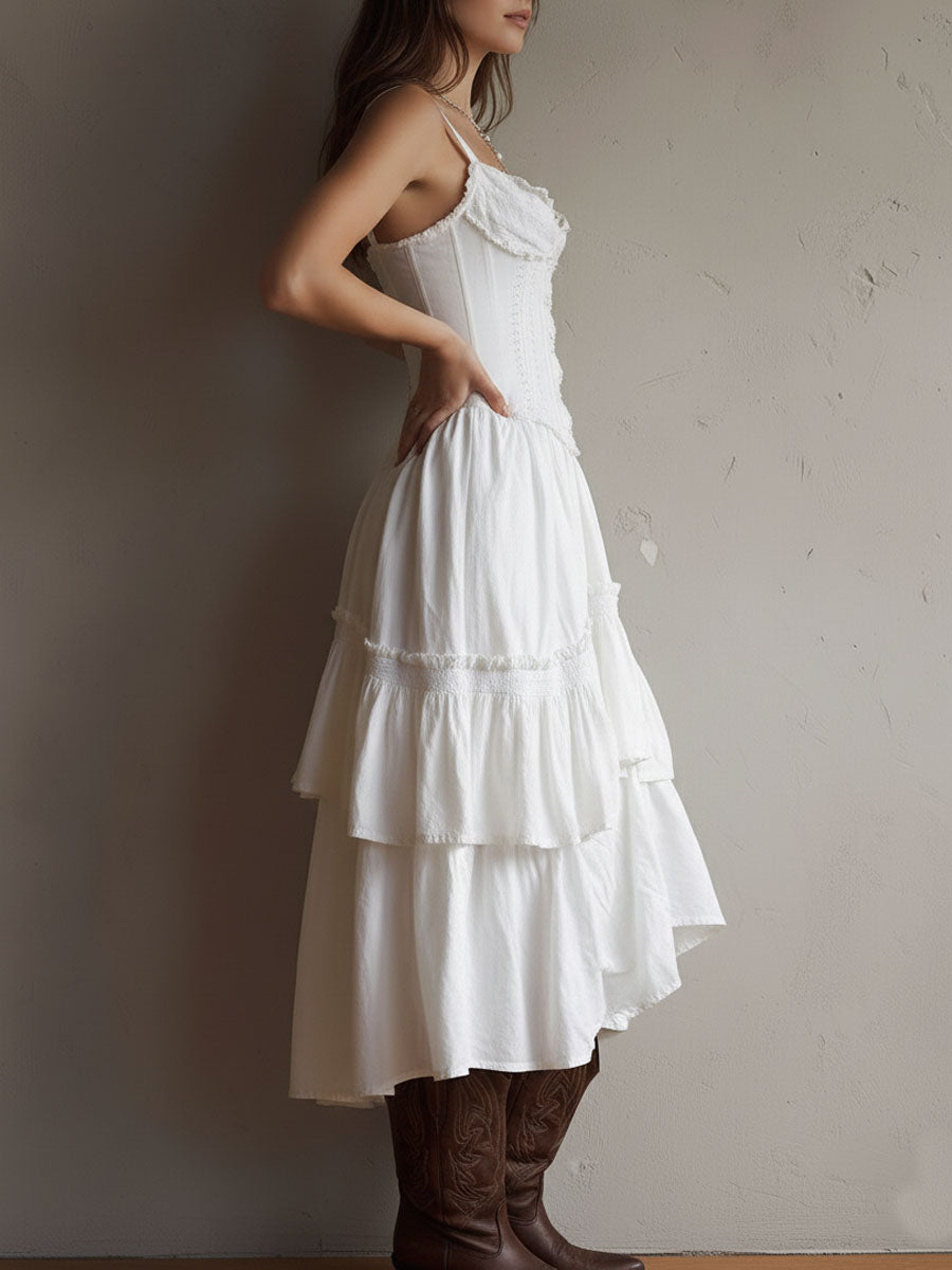 Dalia | Abito Midi con Corpetto a Stecche – Lucia Toscana
