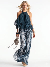Set elegante in chiffon a due pezzi