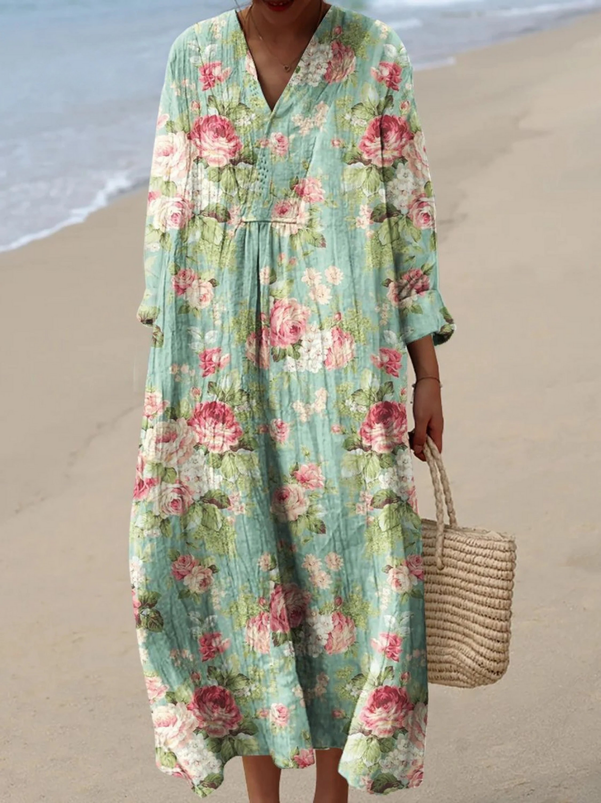 Leila | Maxi Boho Dress, Vintage Rose Print