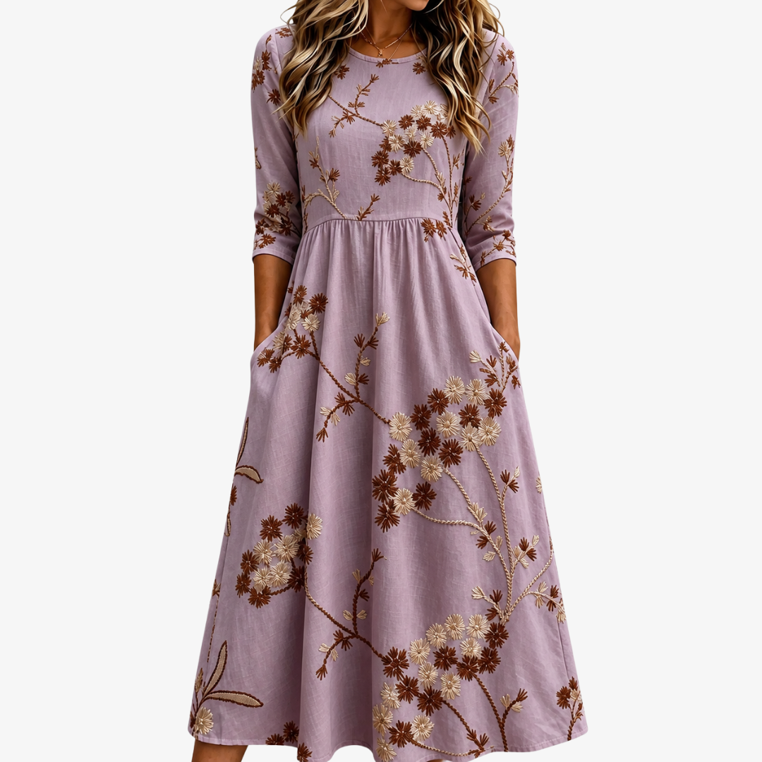Abito Midi a Fiori con Tasche Heather Meadow