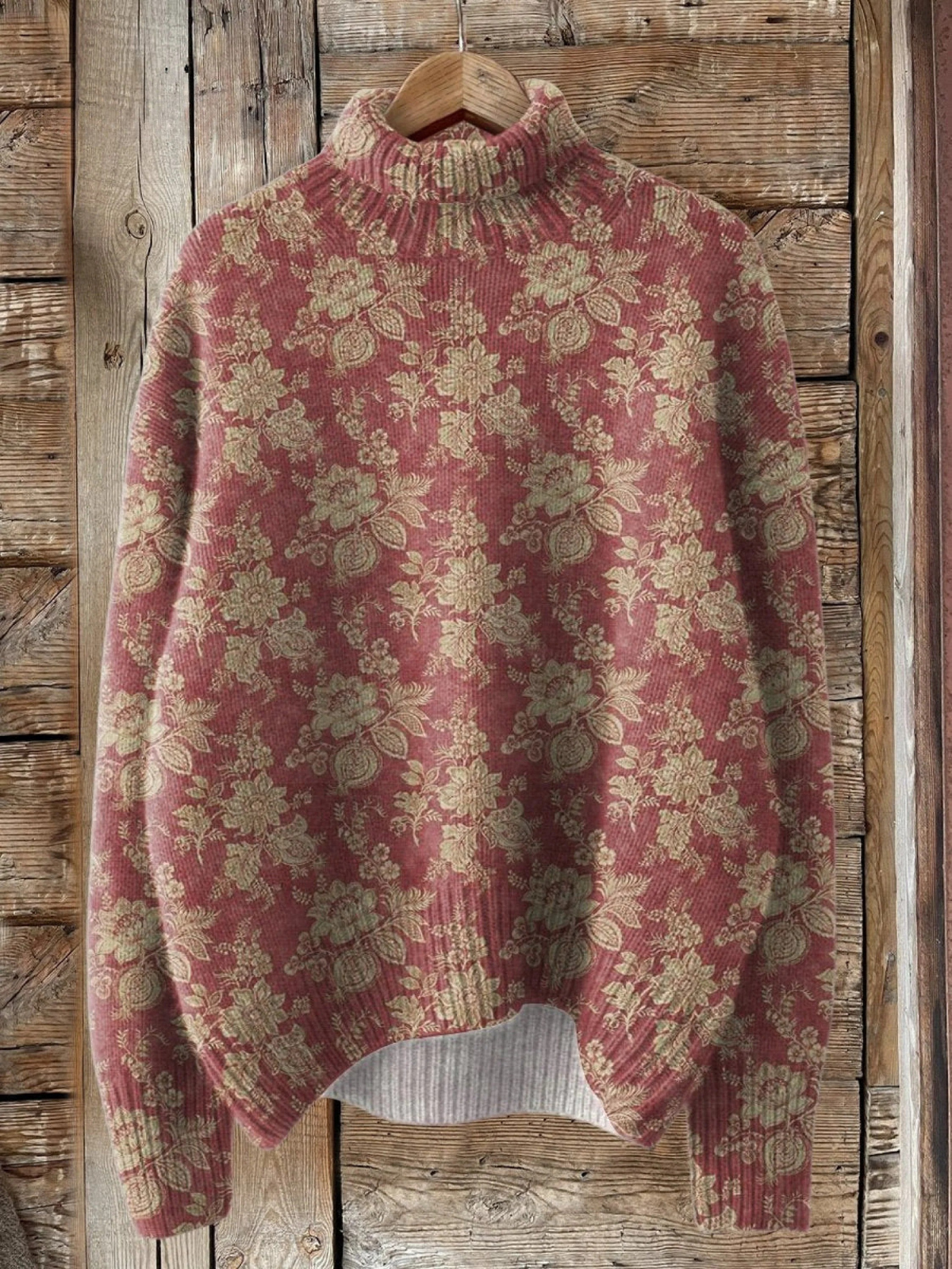 Gretchen | Maglione Collo Alto Vintage a Fiori