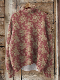 Gretchen | Maglione Collo Alto Vintage a Fiori