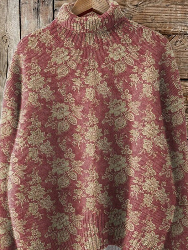 Gretchen | Maglione Collo Alto Vintage a Fiori