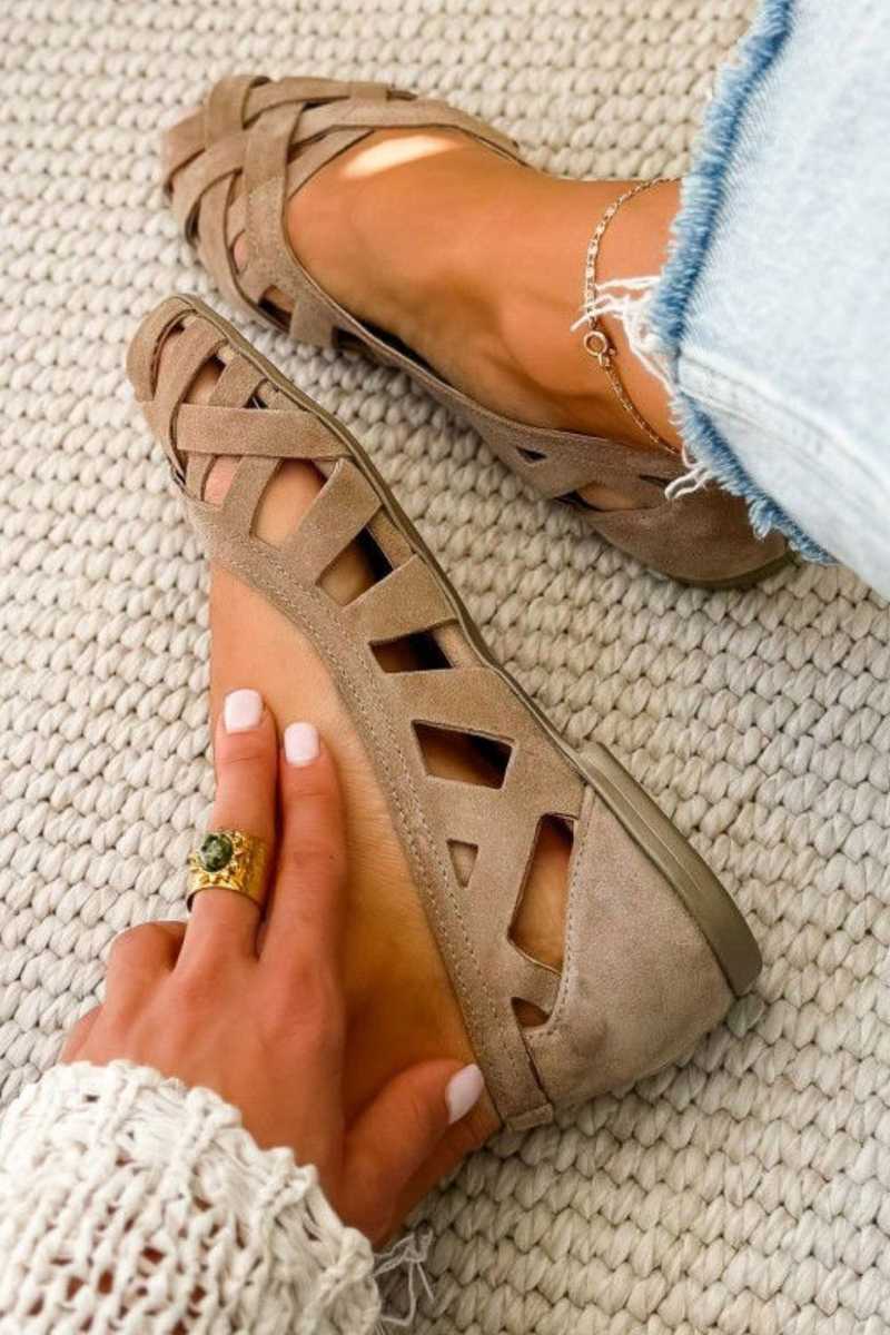 ODETTE | Sandali Piatto con Upper Intrecciato
