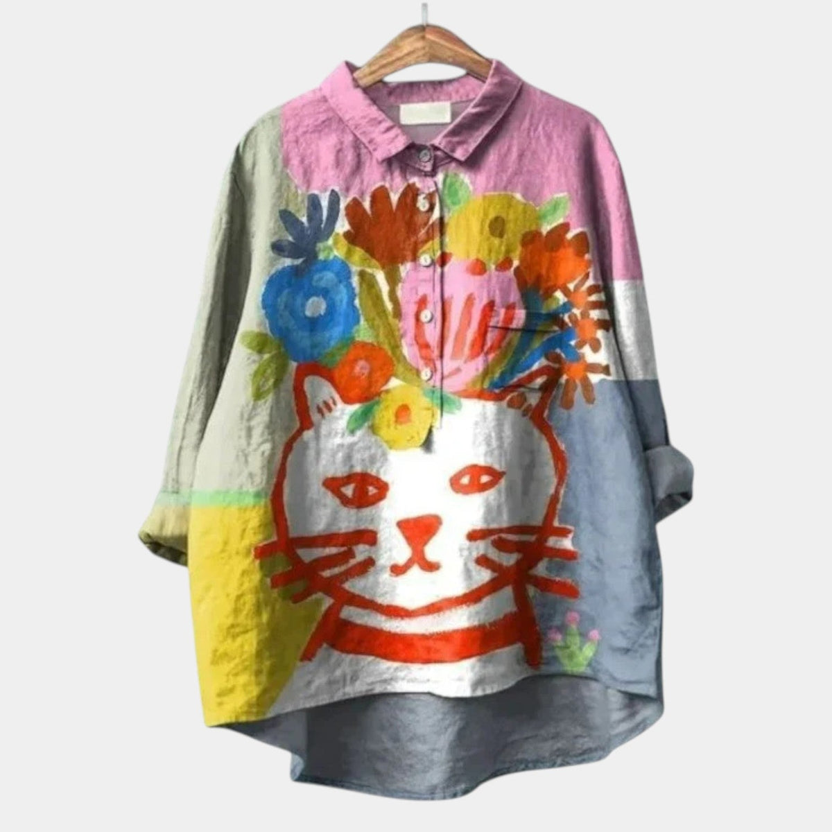 Juliana | Blusa con Gatto e Fiori