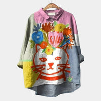 Juliana | Blusa con Gatto e Fiori