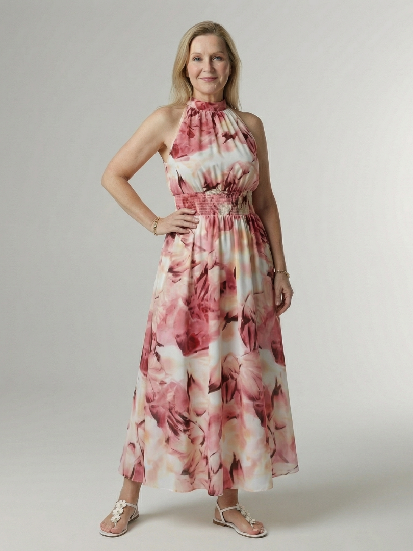 Sylin | Abito Midi con Scollo All'Americana Arricciato