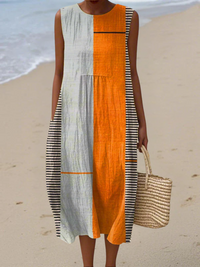 Madison | Sleeveless Maxi Dress, Colorblock A-Line