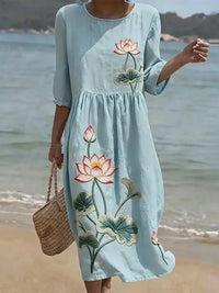 Abito casual da donna con stampa floreale